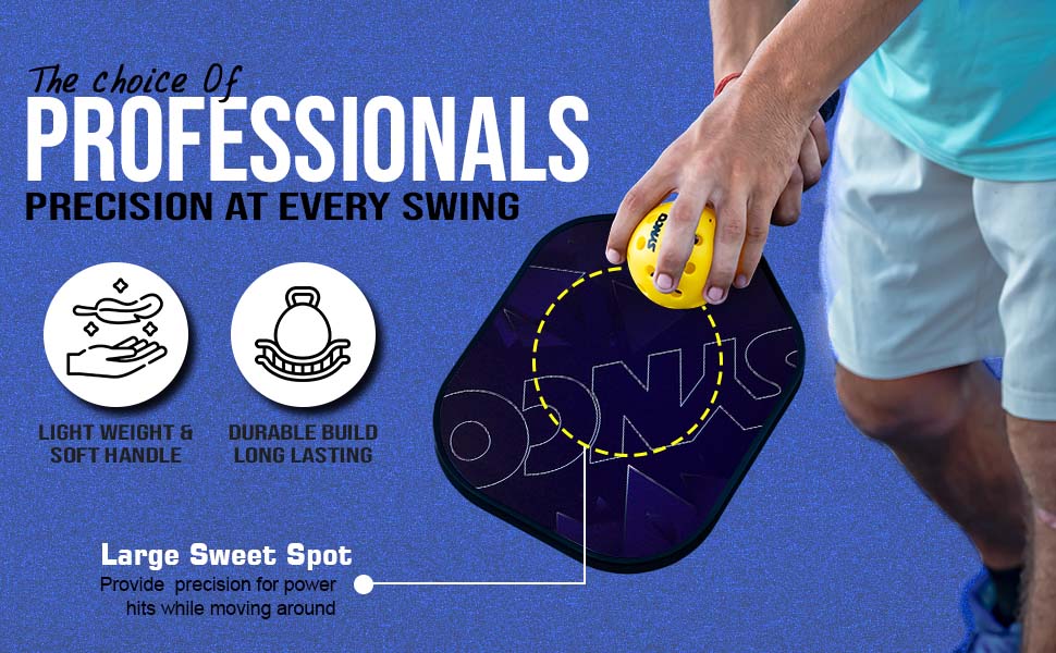 Carbon Fibre Pickleball Paddle 16mm, plus Two Performance Pickleballs, supplied in a Carry Bag - Glory Royal Blue