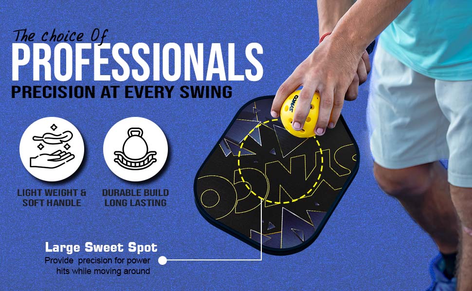 Carbon Fibre Pickleball Paddle 16mm, plus Two Performance Pickleballs 16mm, supplied in a Carry Bag - Glory Black