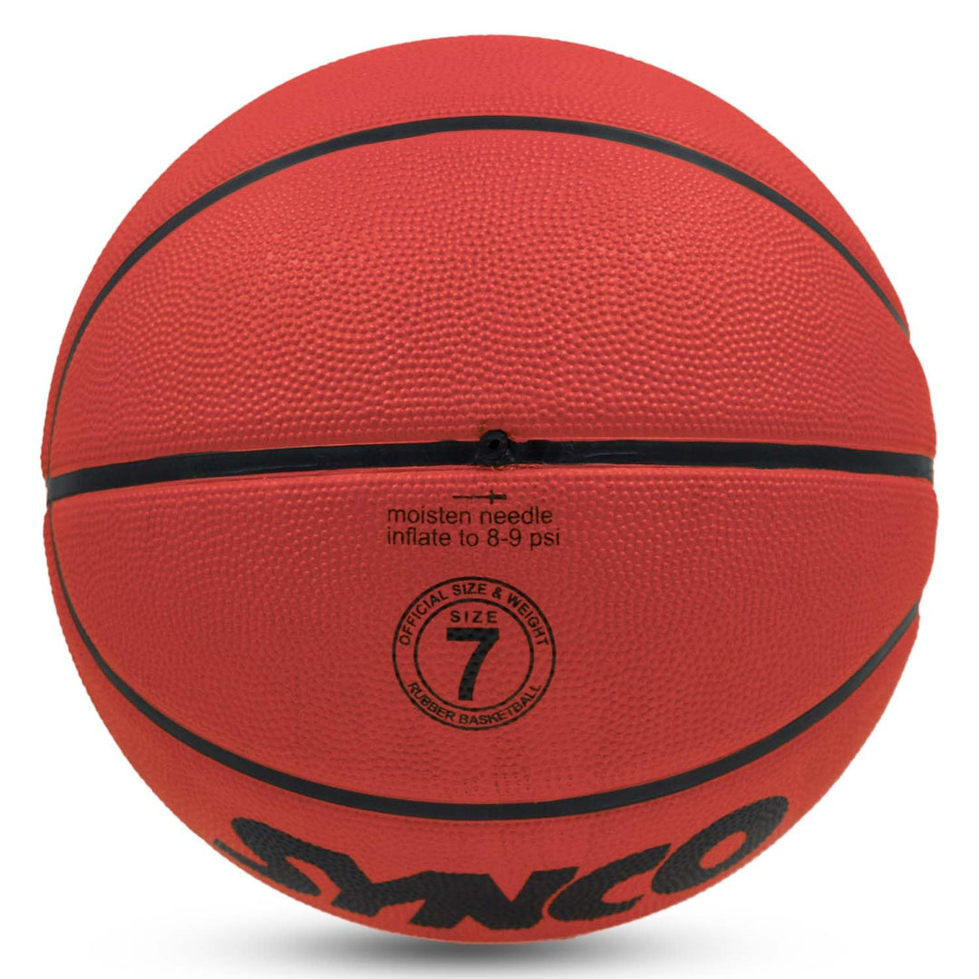 Synco Basketball Ball (Size7, Red/Brown, for Training Purpose)