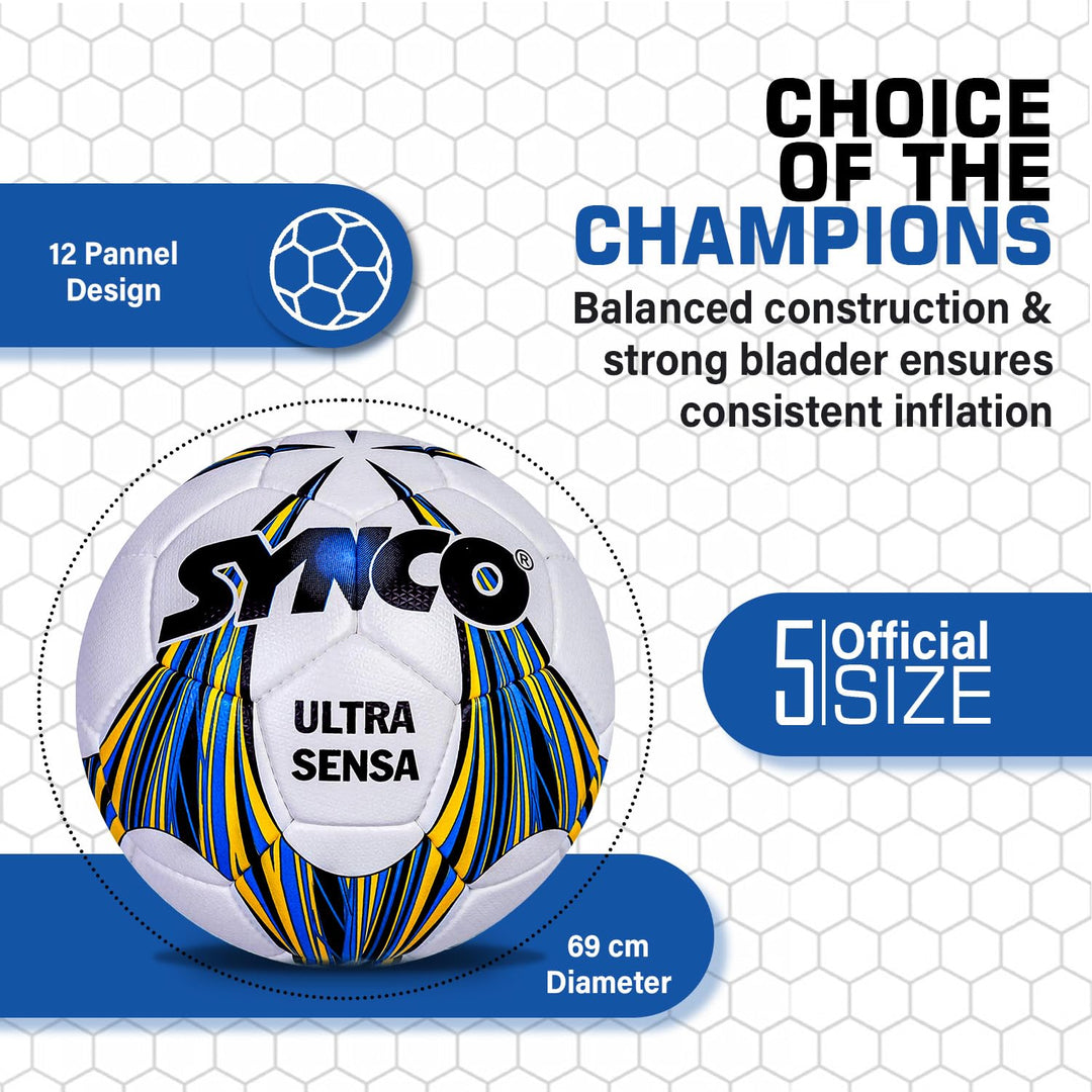 SYNCO PROFESSIONAL FIFA ULTRASENSA PU FOOTBALL SIZE 5 PANEL 320 SS6500