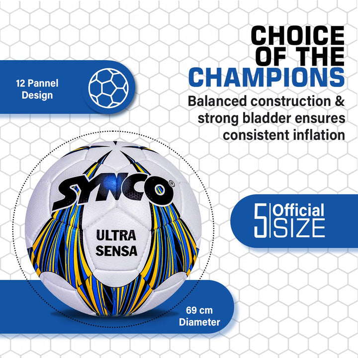 SYNCO PROFESSIONAL FIFA ULTRASENSA PU FOOTBALL SIZE 5 PANEL 320 SS6500