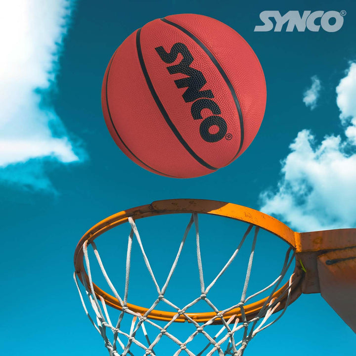 Synco Basketball Ball (Size7, Red/Brown, for Training Purpose)