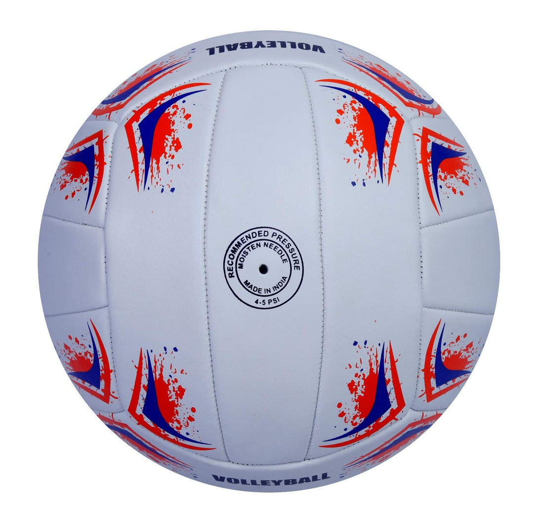 SYNCO PU Hand Stitched Volleyball, Size 4 (White and Red)