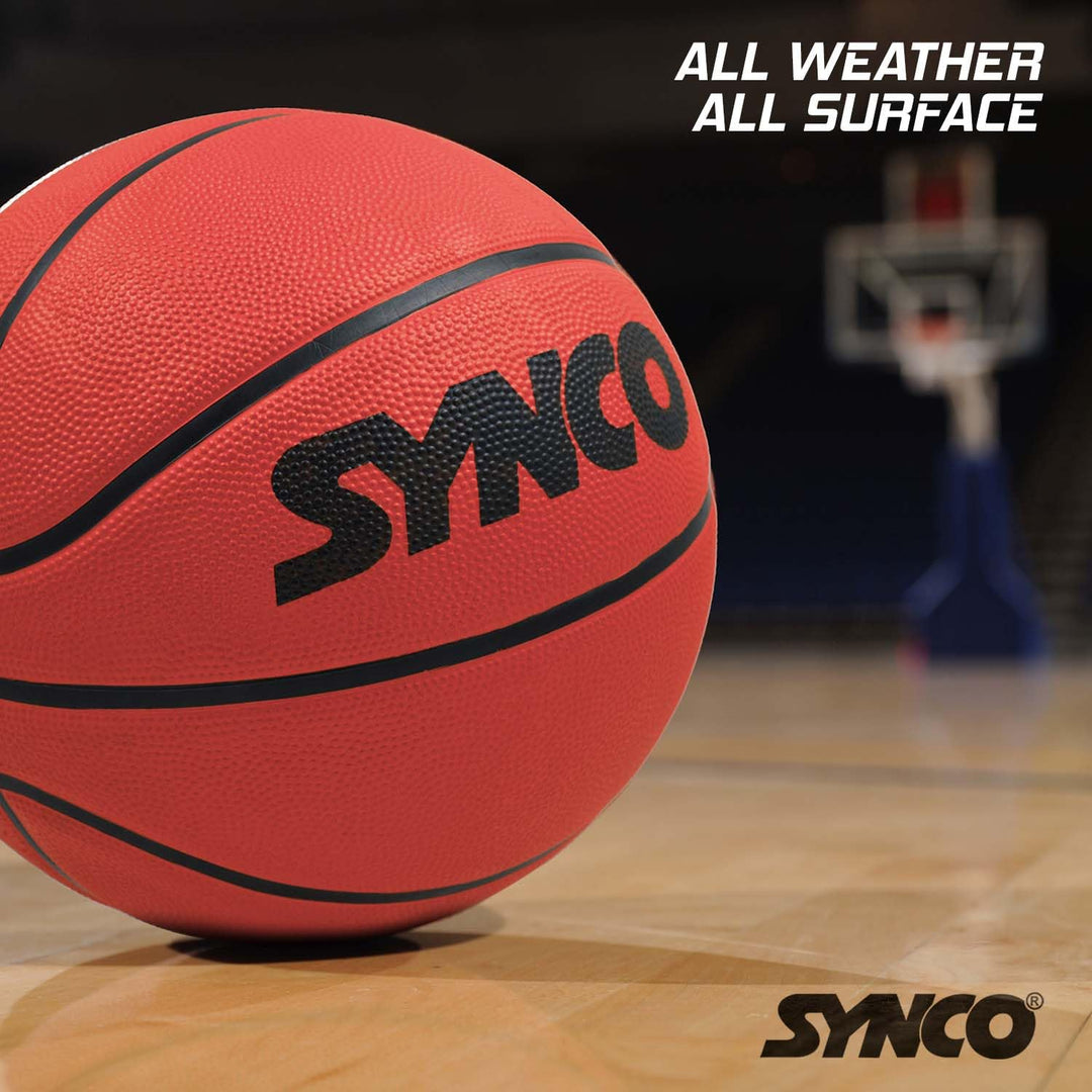 Synco Basketball Ball (Size7, Red/Brown, for Training Purpose)