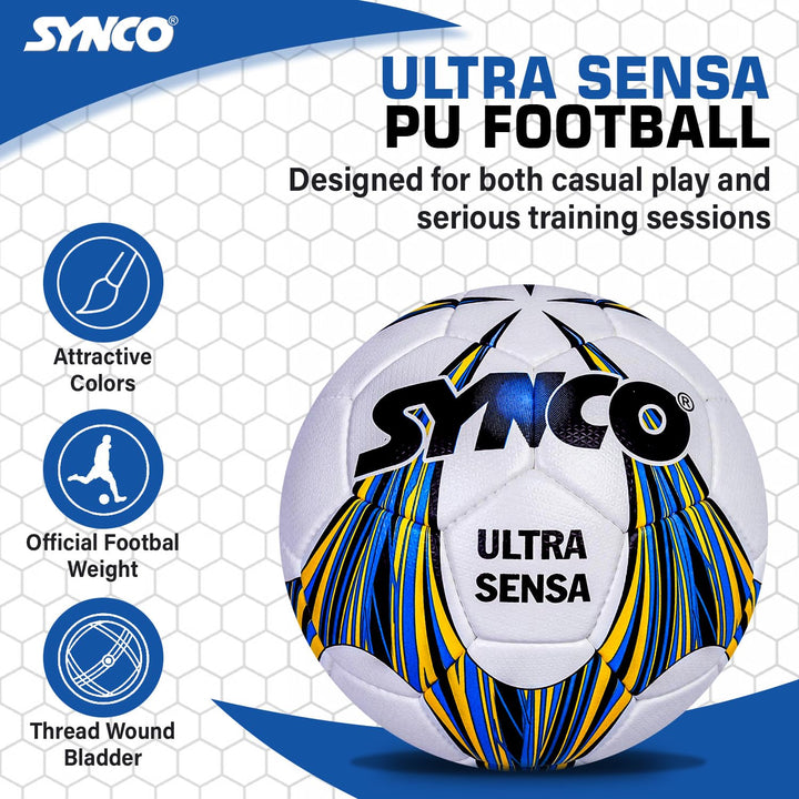 SYNCO PROFESSIONAL FIFA ULTRASENSA PU FOOTBALL SIZE 5 PANEL 320 SS6500