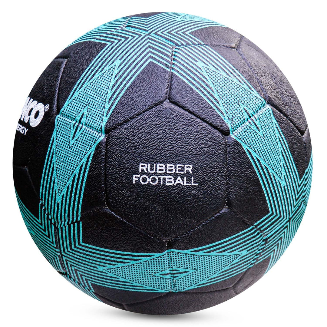 Synco Synergy Football | Rubberized Moulded | Suitable for Hard Ground Without Grass | Training Ball | Soccer Ball | for Men/Women | Football Size - 5 (Black)
