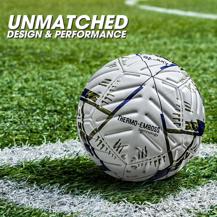 Synco Galaxy Embossed Football 12 Panel Thermo Fusion Football Match Ball | Machine Stitched For Hard Ground| Professional Ball For Training And Matches| Size 5