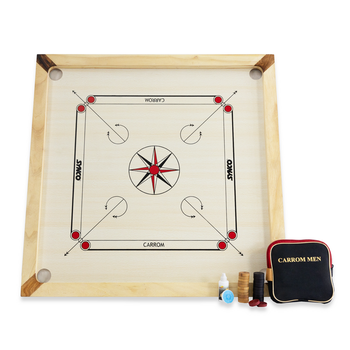 Synco Mango Series 83 (33”) Carrom Board with striker, coins set and powder