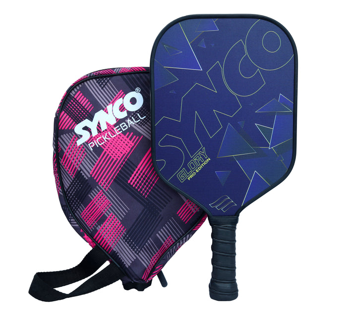 Carbon Fibre Pickleball Paddle 16mm, plus Two Performance Pickleballs, supplied in a Carry Bag - Glory Royal Blue