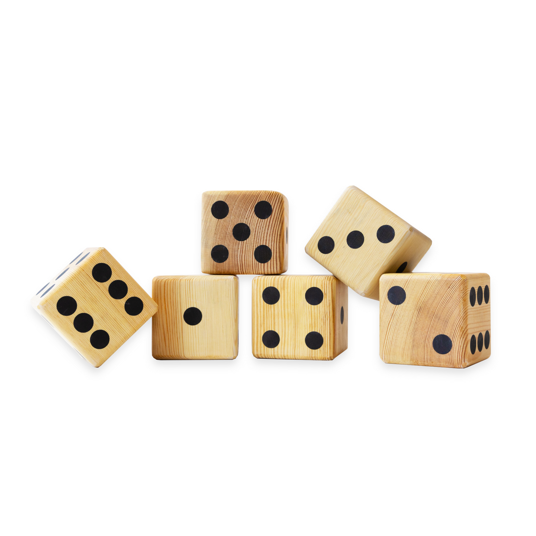 Wooden Large Dice (Natural with black dots)