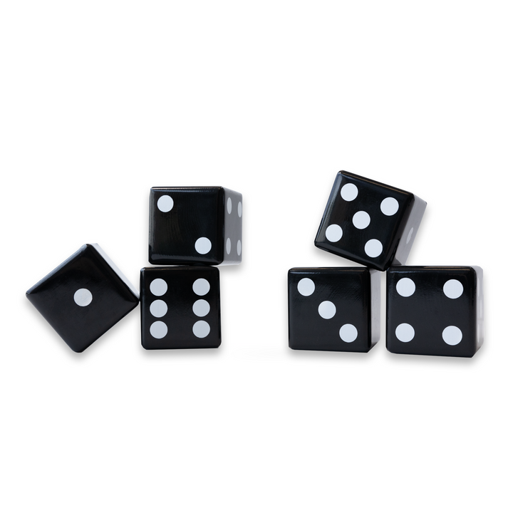 Wooden Large Dice (Black with white dots)
