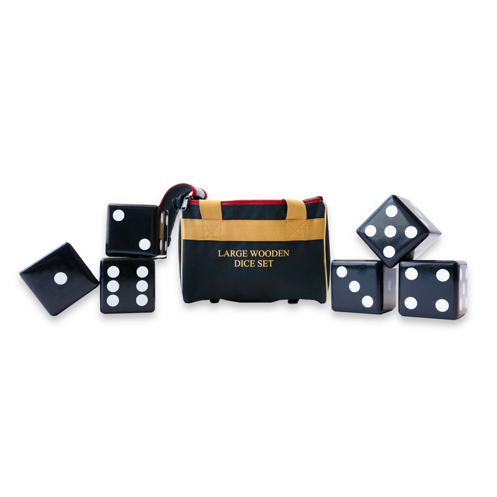 Wooden Large Dice (Black with white dots)